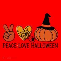 Peace Love Halloween Santa Hat thumb 1