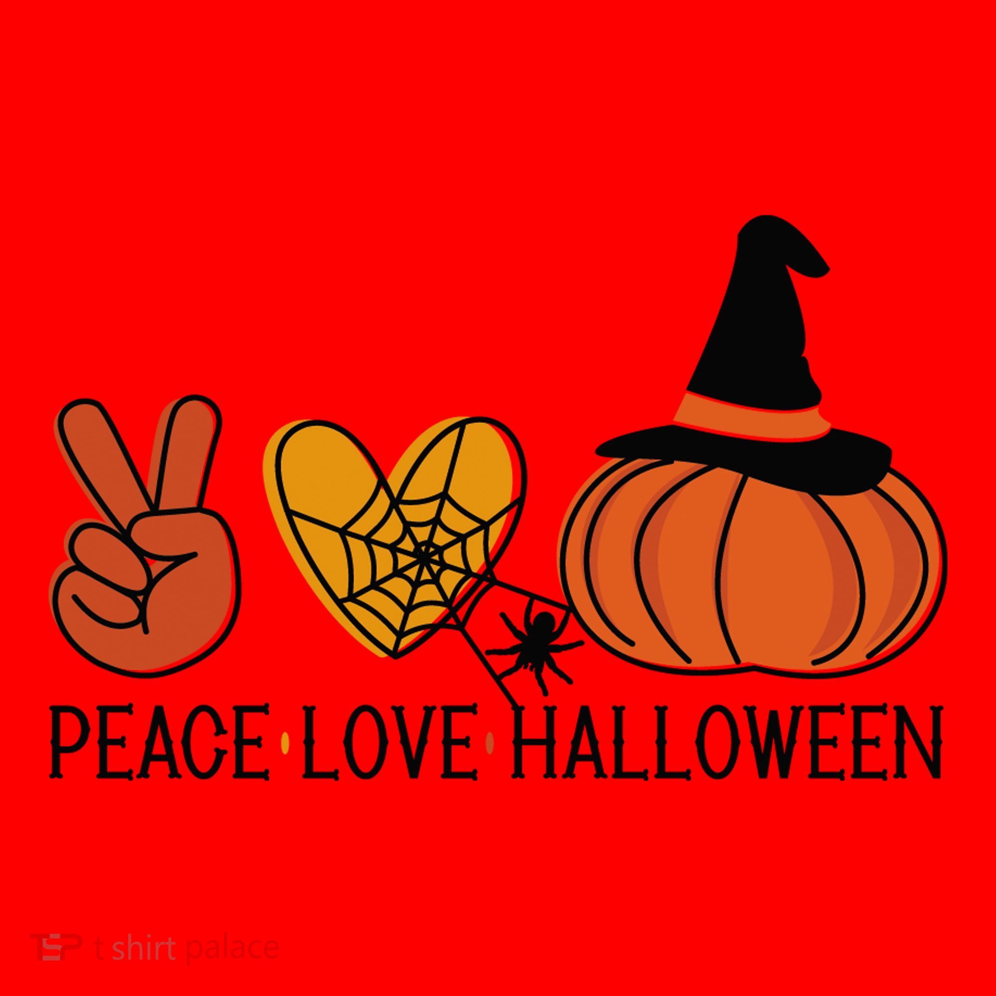 Peace Love Halloween Santa Hat