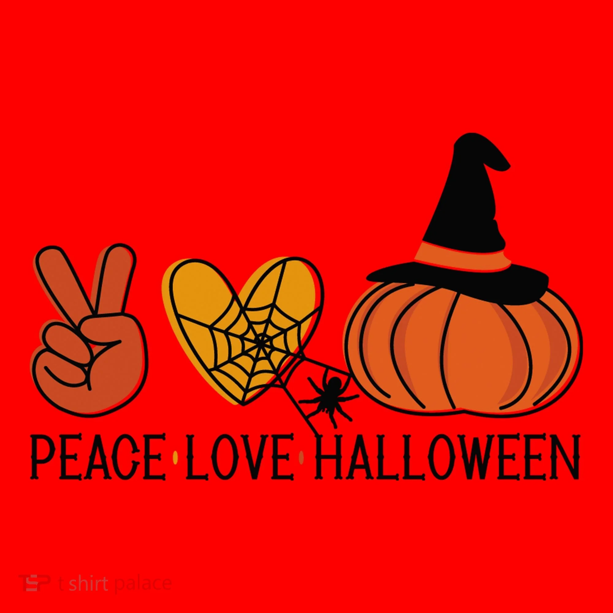 Peace Love Halloween Santa Hat