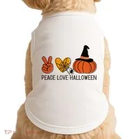 Peace Love Halloween Doggie Tank thumb 0
