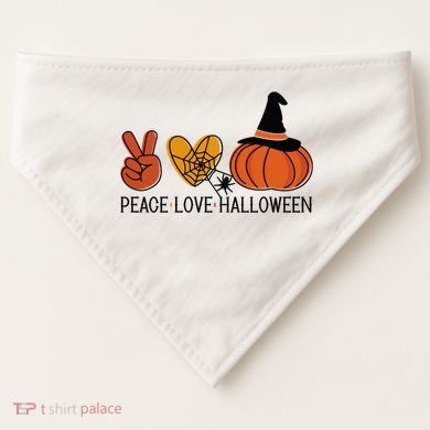 Peace Love Halloween USA-Made Doggie Bandana