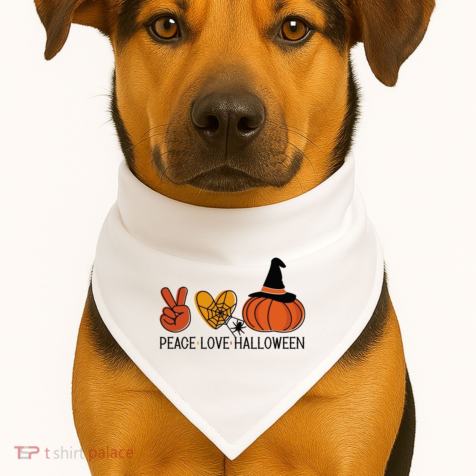 Peace Love Halloween USA-Made Doggie Bandana
