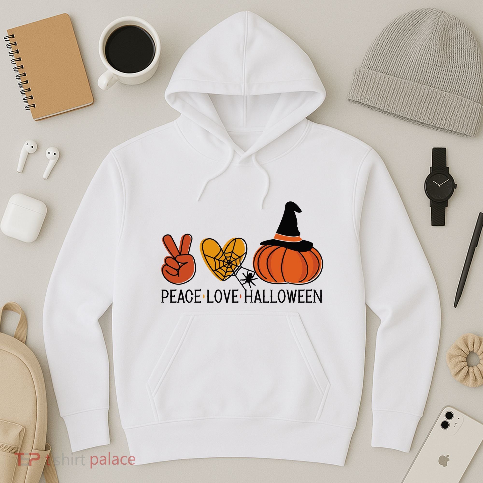 Peace Love Halloween Hoodie