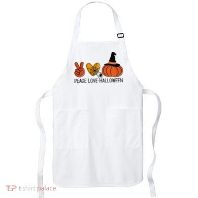 Peace Love Halloween Apron