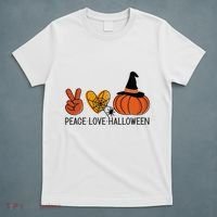 Peace Love Halloween T-Shirt thumb 5