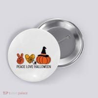 Peace Love Halloween Button thumb 0