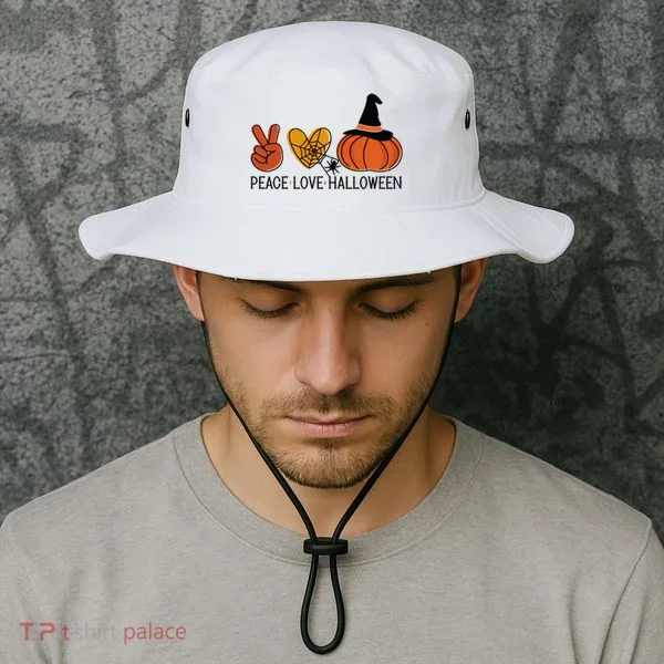 Peace Love Halloween Bucket Hat