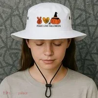 Peace Love Halloween Bucket Hat thumb 3