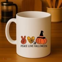 Peace Love Halloween Coffee Mug thumb 4
