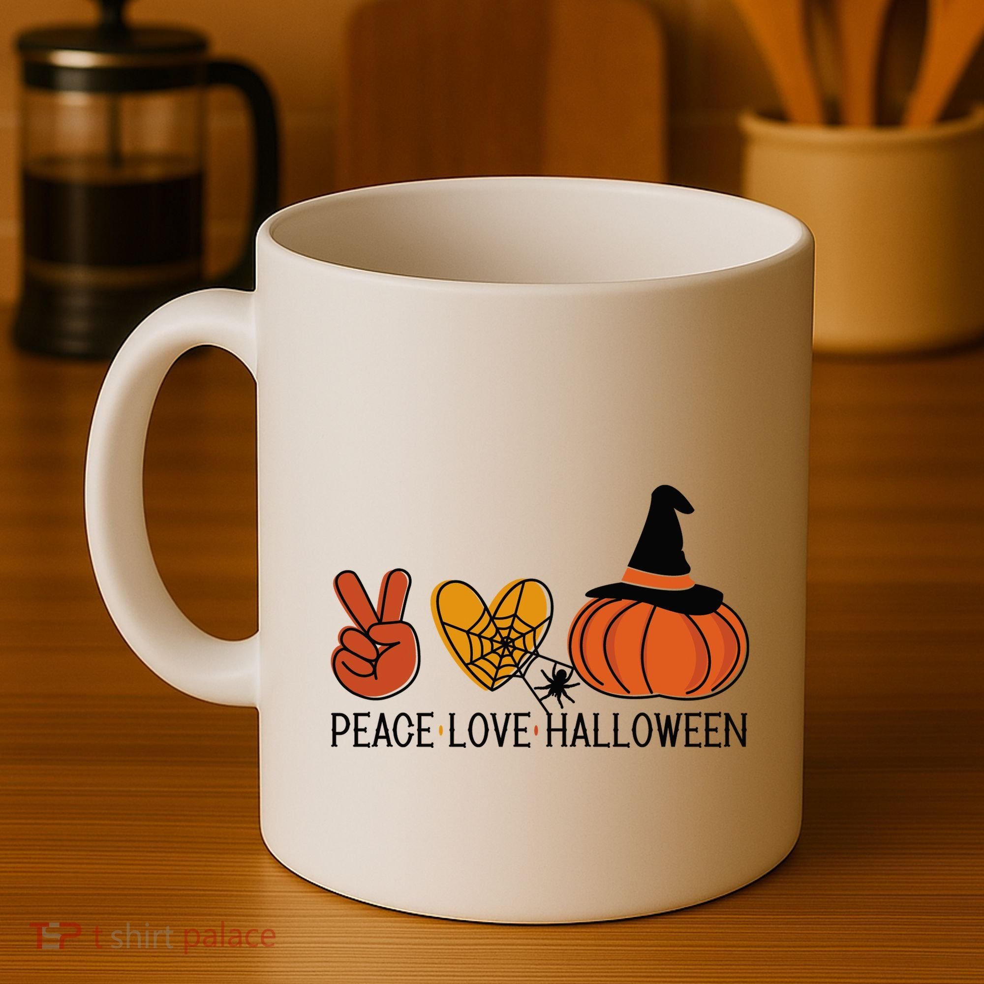 Peace Love Halloween Coffee Mug