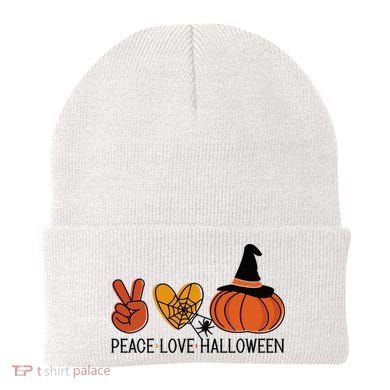 Peace Love Halloween Beanie