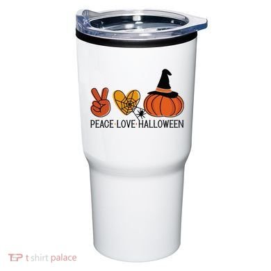 Peace Love Halloween Tumbler