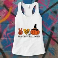 Peace Love Halloween Women's Tank Top thumb 3