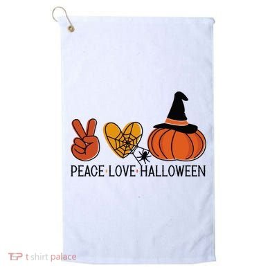 Peace Love Halloween Golf Towel