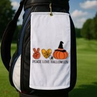 Peace Love Halloween Golf Towel thumb 2