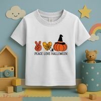 Peace Love Halloween Toddler T-Shirt thumb 3