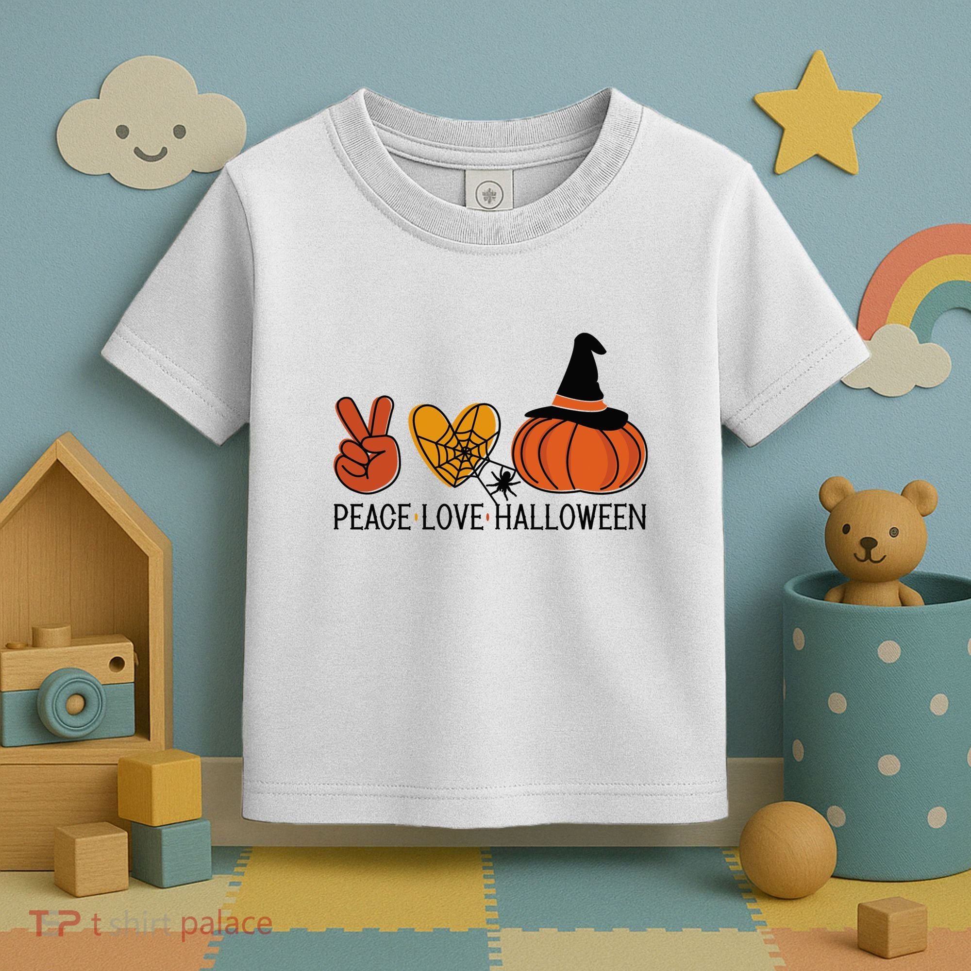 Peace Love Halloween Toddler T-Shirt
