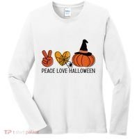 Peace Love Halloween Women's Long Sleeve Shirt thumb 0