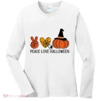 Peace Love Halloween Women's Long Sleeve Shirt thumb 0