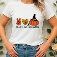 Peace Love Halloween Women's T-Shirt thumb 2
