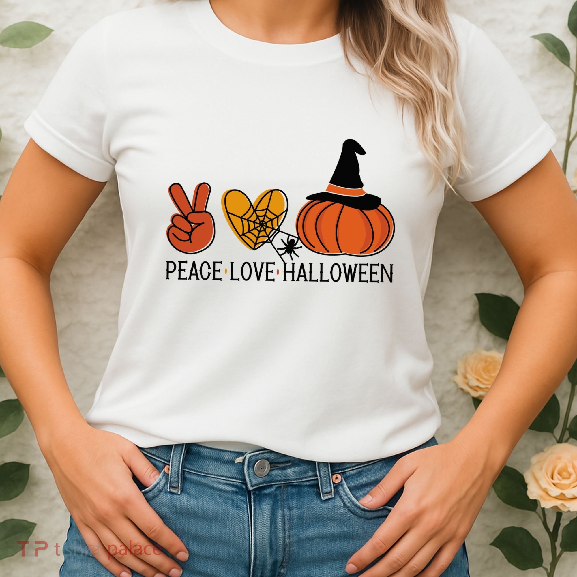 Peace Love Halloween Women's T-Shirt