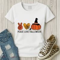 Peace Love Halloween Women's T-Shirt thumb 3