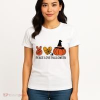 Peace Love Halloween Women's T-Shirt thumb 4