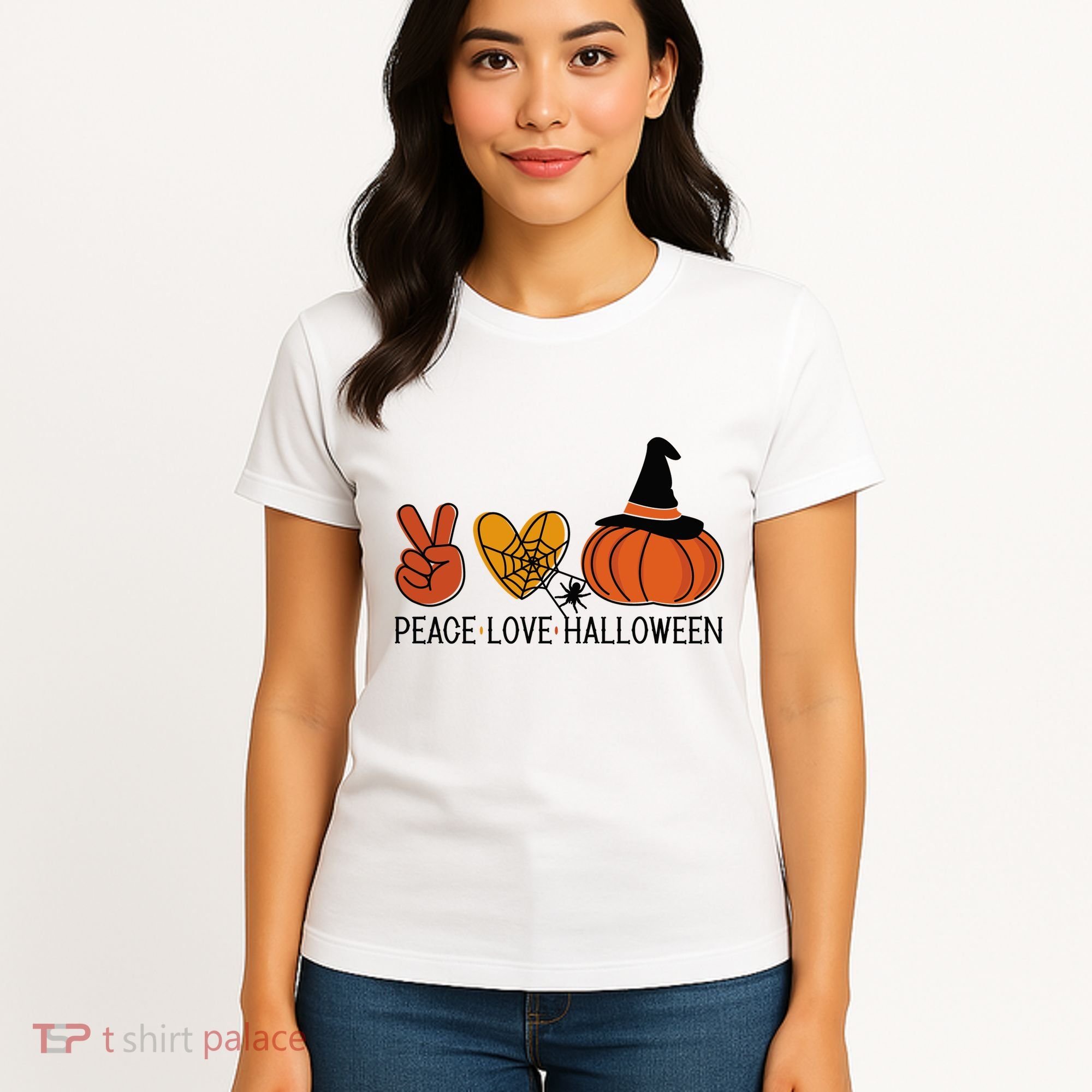 Peace Love Halloween Women's T-Shirt