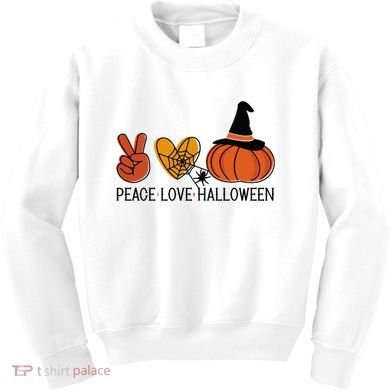 Peace Love Halloween Kids Sweatshirt
