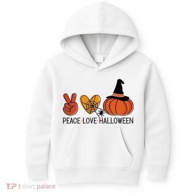 Peace Love Halloween Kids Hoodie