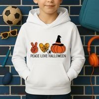 Peace Love Halloween Kids Hoodie thumb 2
