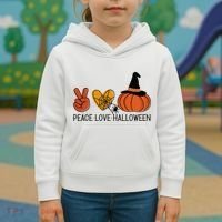 Peace Love Halloween Kids Hoodie thumb 3