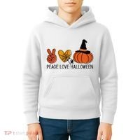 Peace Love Halloween Kids Hoodie thumb 4
