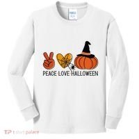 Peace Love Halloween Kids Long Sleeve Shirt thumb 0