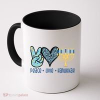 Peace Love Hanukkah Cute Gift Coffee Mug thumb 0