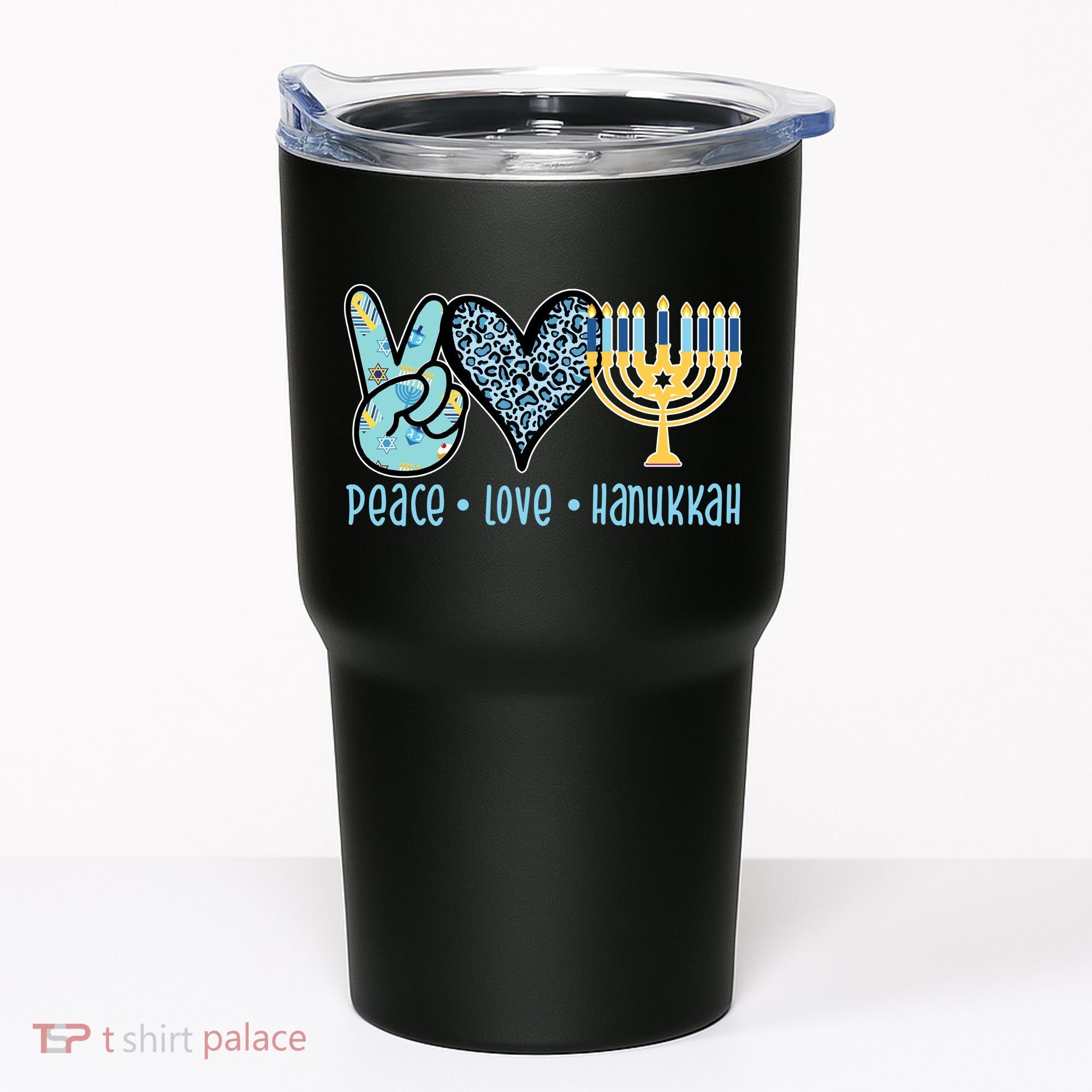 Peace Love Hanukkah Cute Gift Tumbler