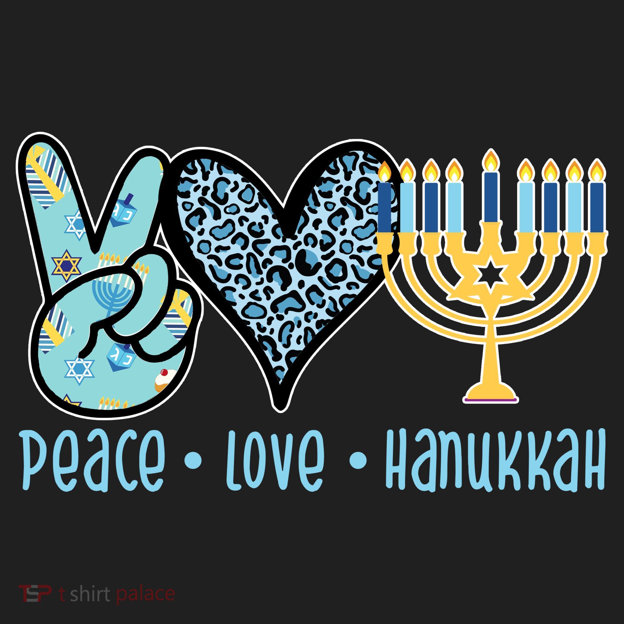Peace Love Hanukkah Cute Gift Tumbler