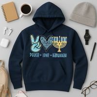 Peace Love Hanukkah Cute Gift Hoodie thumb 3