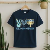 Peace Love Hanukkah Cute Gift T-Shirt thumb 2
