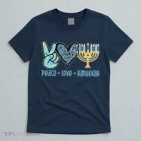 Peace Love Hanukkah Cute Gift T-Shirt thumb 5