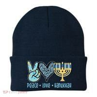 Peace Love Hanukkah Cute Gift Beanie thumb 0