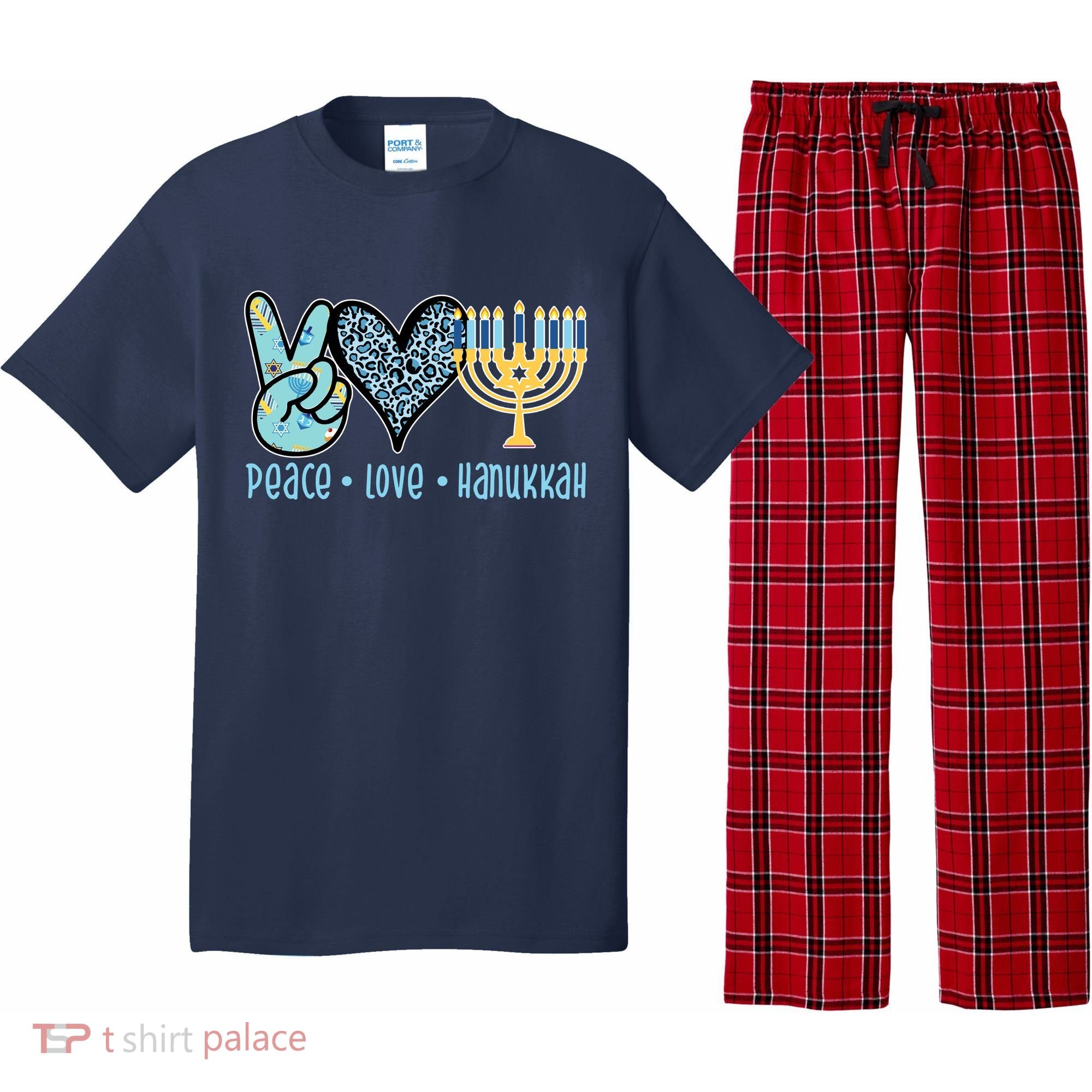 Peace Love Hanukkah Cute Gift Pajama Set