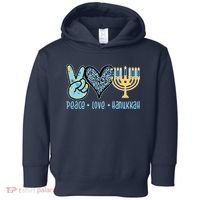 Peace Love Hanukkah Cute Gift Toddler Hoodie thumb 0