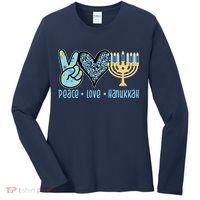 Peace Love Hanukkah Cute Gift Women's Long Sleeve Shirt thumb 0
