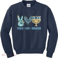 Peace Love Hanukkah Cute Gift Kids Sweatshirt thumb 0