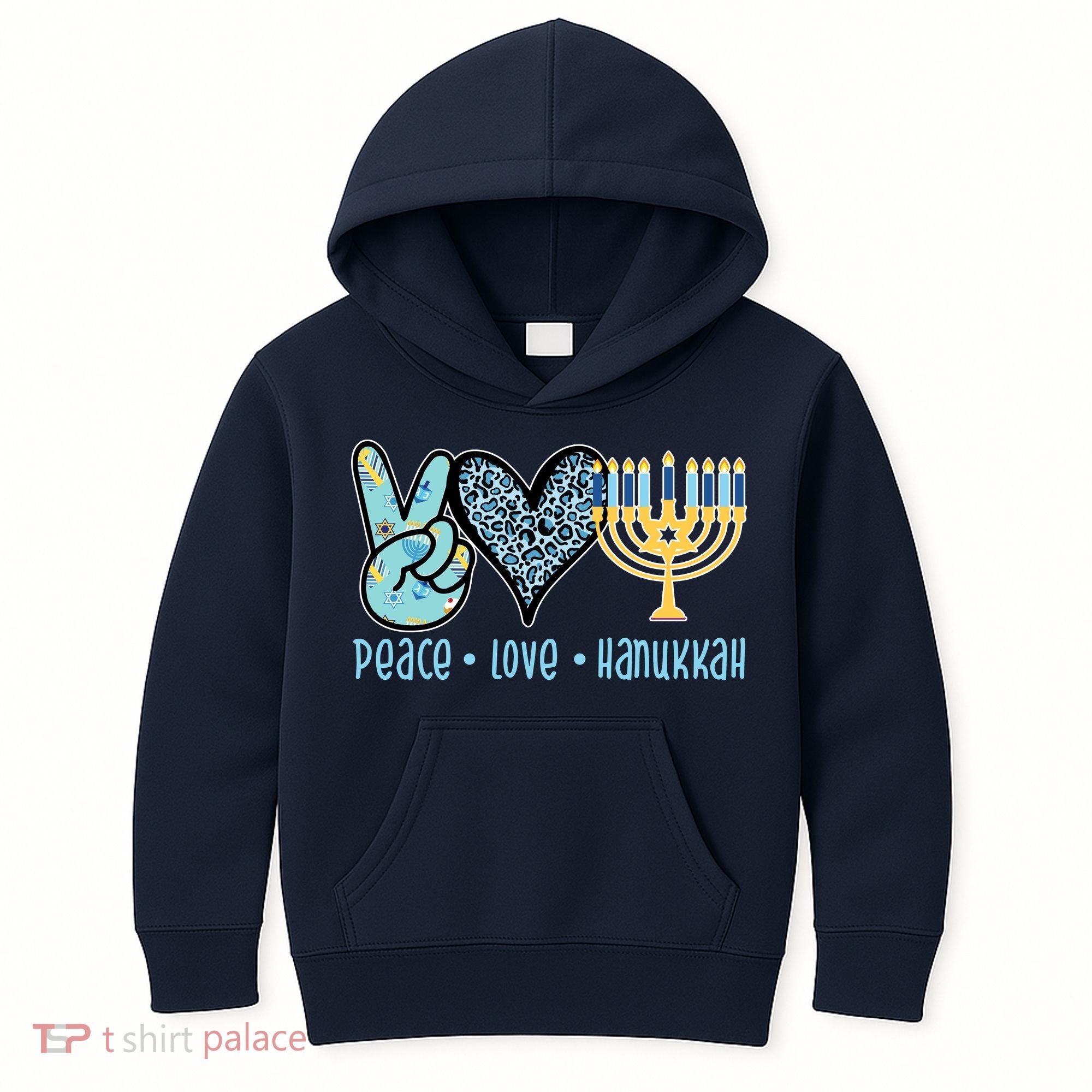 Peace Love Hanukkah Cute Gift Kids Hoodie