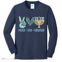 Peace Love Hanukkah Cute Gift Kids Long Sleeve Shirt thumb 0