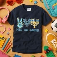 Peace Love Hanukkah Cute Gift Kids T-Shirt thumb 3