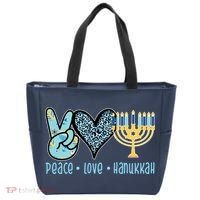 Peace Love Hanukkah Cute Gift Tote Bag thumb 0