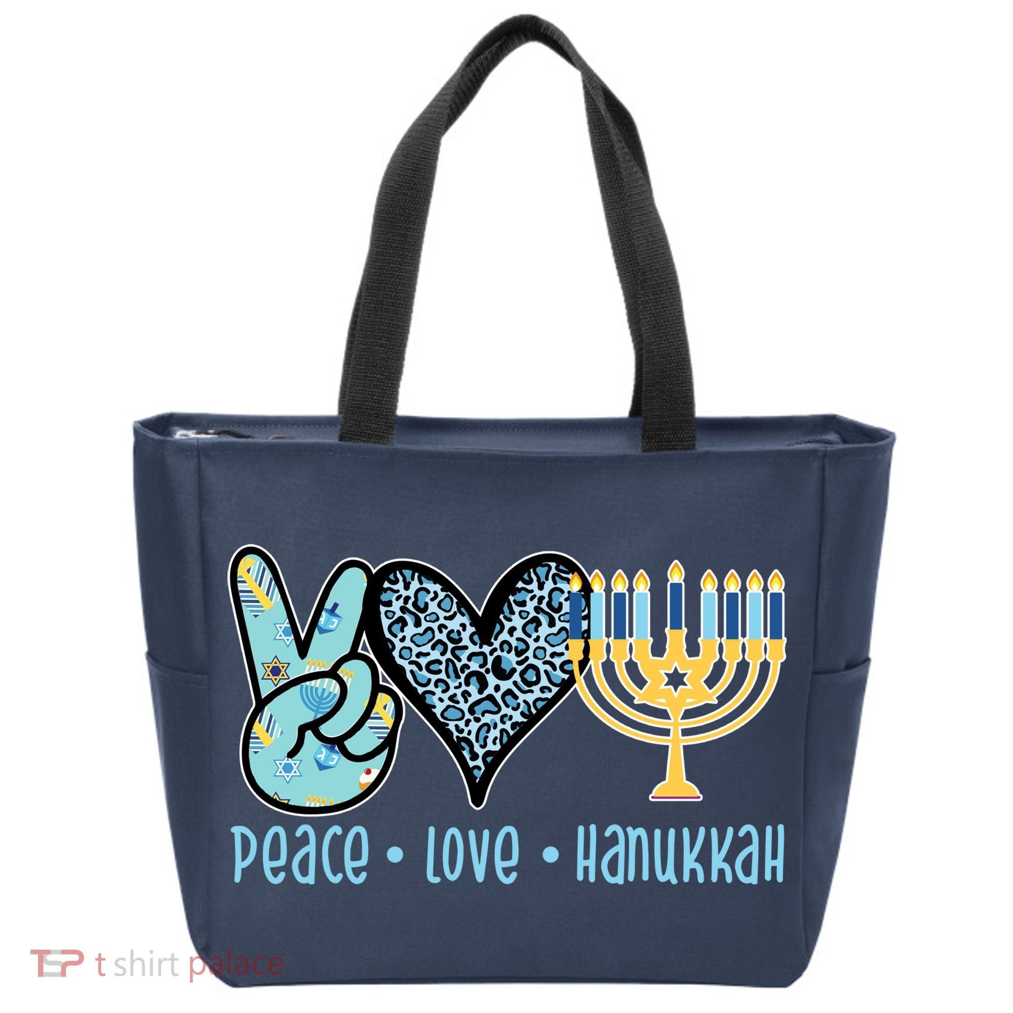 Peace Love Hanukkah Cute Gift Tote Bag